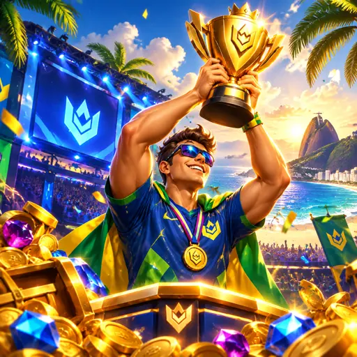 Arena de eSports com partida de CS2 em telão durante campeonato