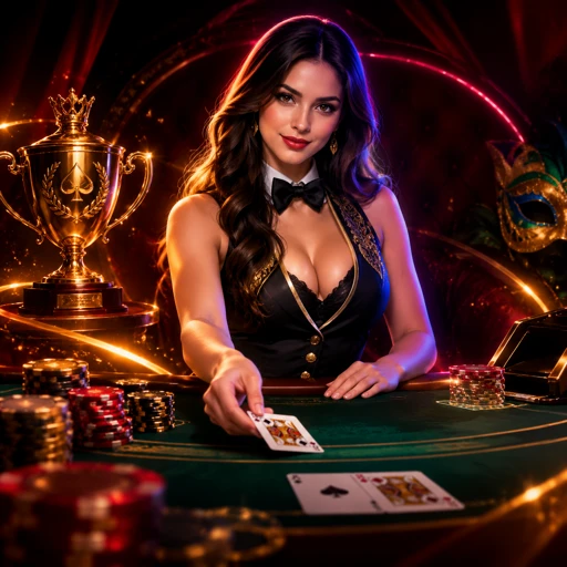 Mesa de blackjack ao vivo com crupiê